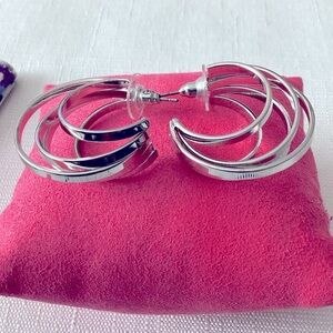Silver Tone Hoop Earrings